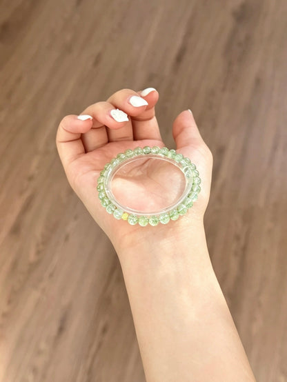Natural Starry Green Phantom Quartz Bracelet天然满天星绿幽灵圆珠手链