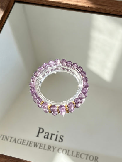 Natural Amethyst Round Bead Bracelet | 天然紫水晶圆珠手链