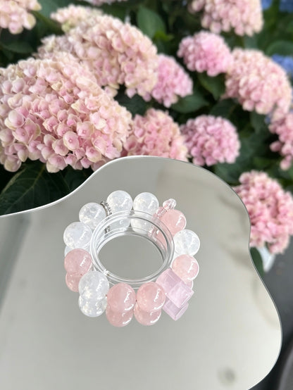 Natural Clear Quartz & Rose Quartz Bracelet｜天然白水晶粉晶手串